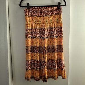 Say What? Orange and Black Geometric Patterened Cropped Palazzo Pants